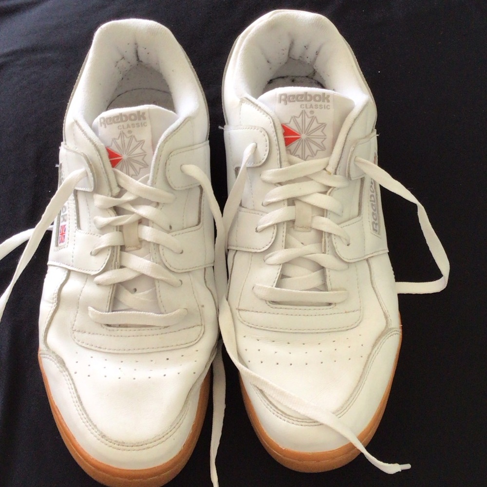 Reebok Classic White Leather Sneakers with Gum Sole